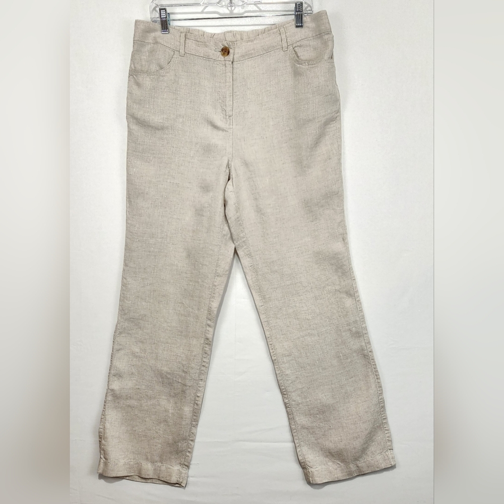 Chico's Classic‎ Beige Women's Linen Relaxed Jeans Size 1.5